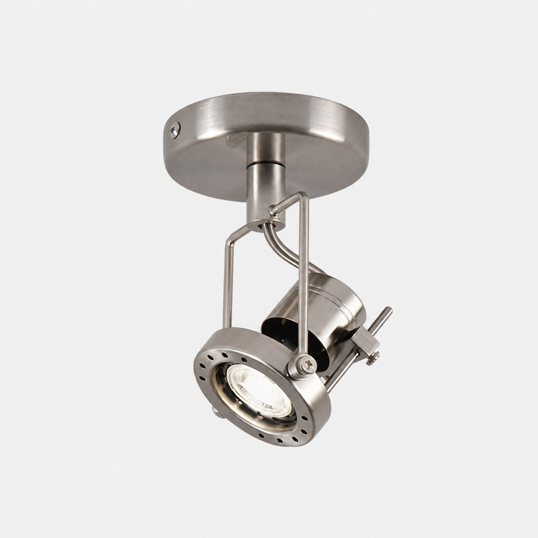 Verstellbarer Bauhaus-Spot aus gebürstetem Nickel