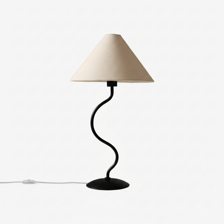Rivlox Modern Geometric Fabric Table Lamp - Angled Zigzag Pattern for Office Lighting