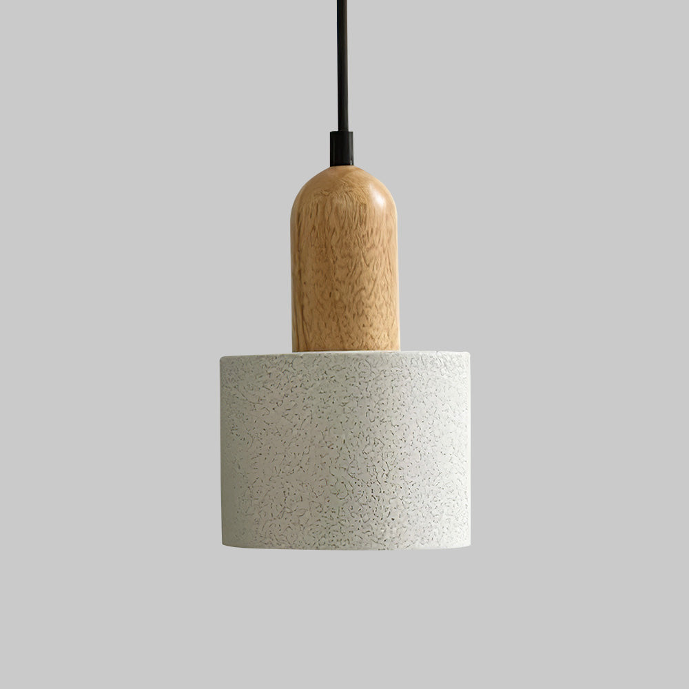 White Stone Pendant Light - Minimalist Kitchen Island Lighting Modern