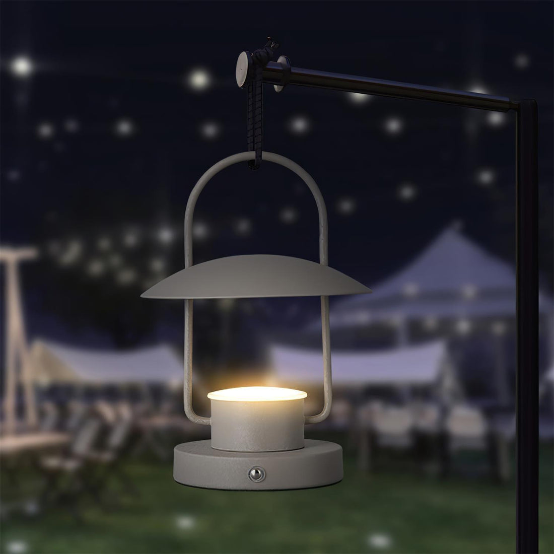Tragbare Tischlampe – Metalllampe mit eingebautem Akku für das Wohnzimmer