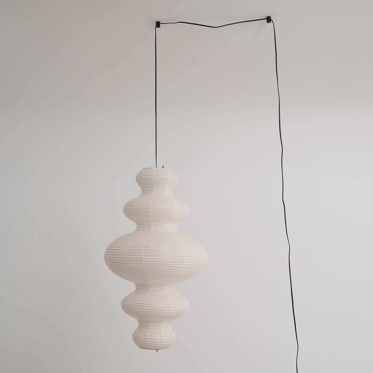 Luxurious Pendant Swag Lamp - Sculptural Rice Paper Lamp for Bedroom