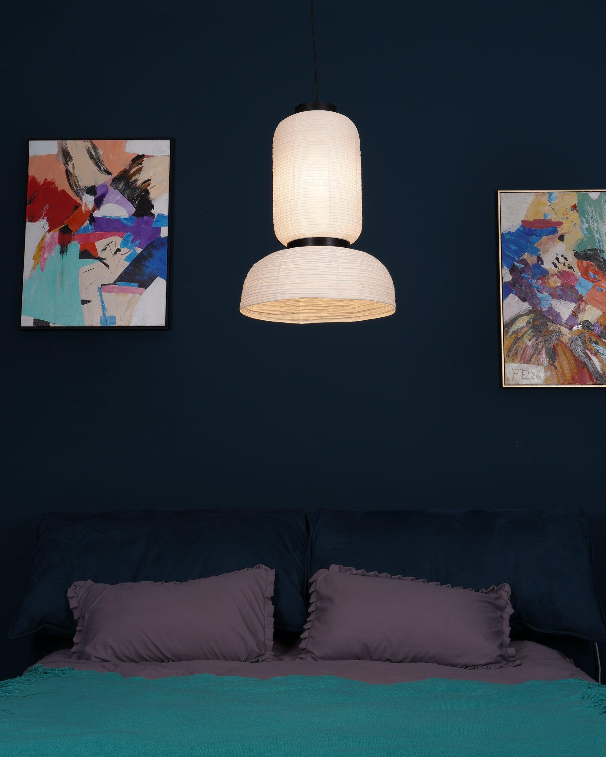 Modern Pendant Swag Lamp - Rice Paper Lamp for Bedroom