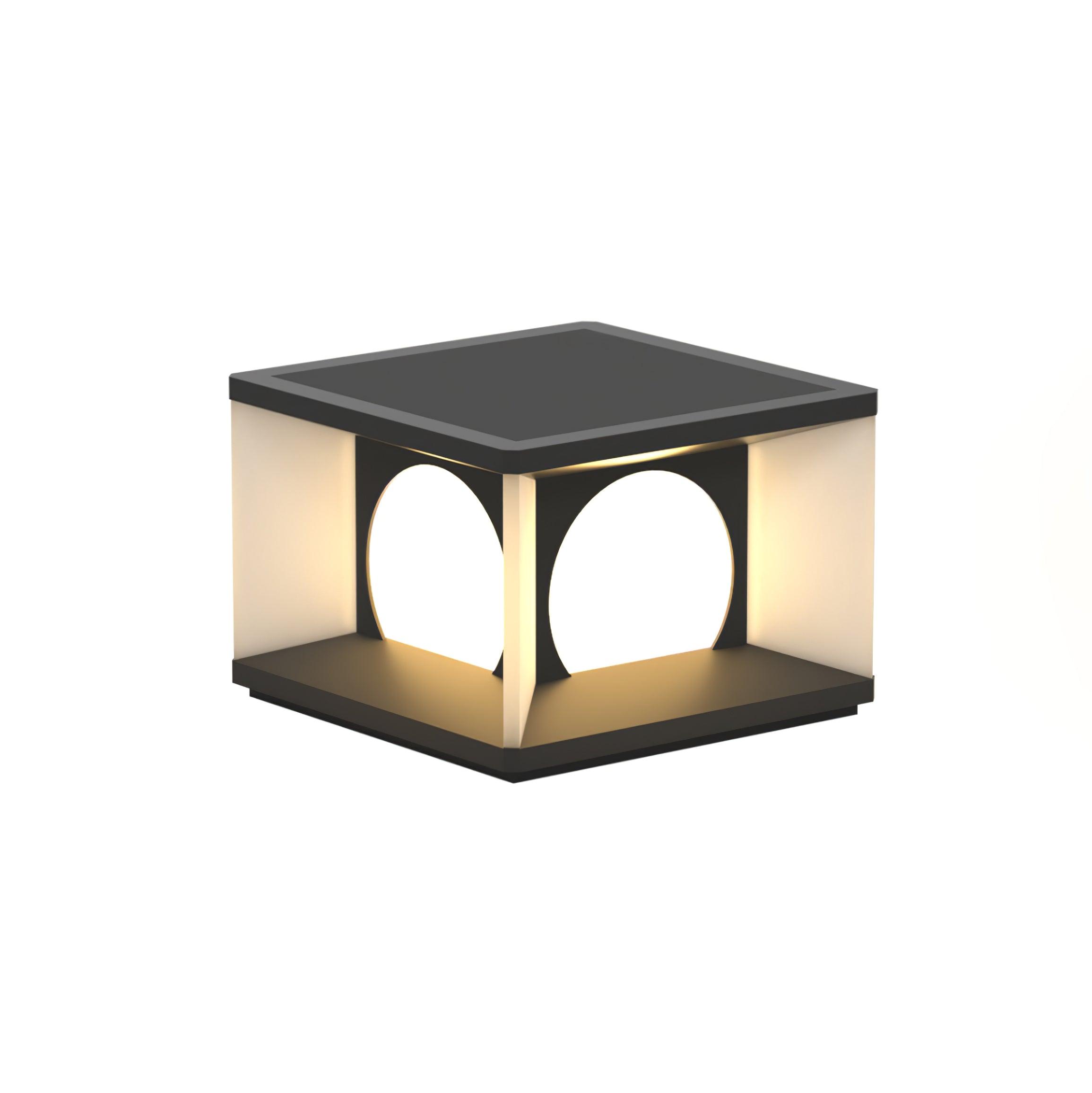 Eclipse Cube Outdoor Post Light - Weatherproof Garden & Pathway Lighting