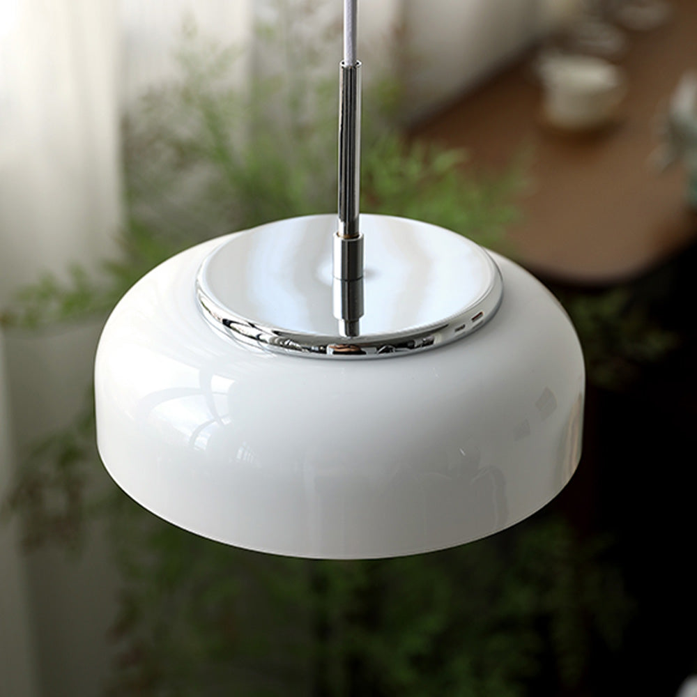 Nordic Glass Pendant Light - Bauhaus Bowl Shaped Lamp for Dining Room