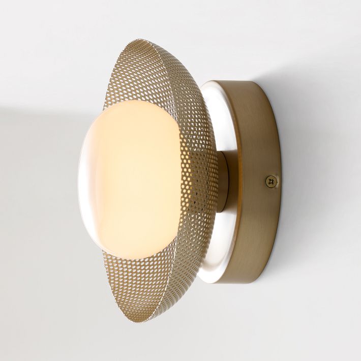 Elorina Sconce Wall Light - Textured Metal or Glass Shade