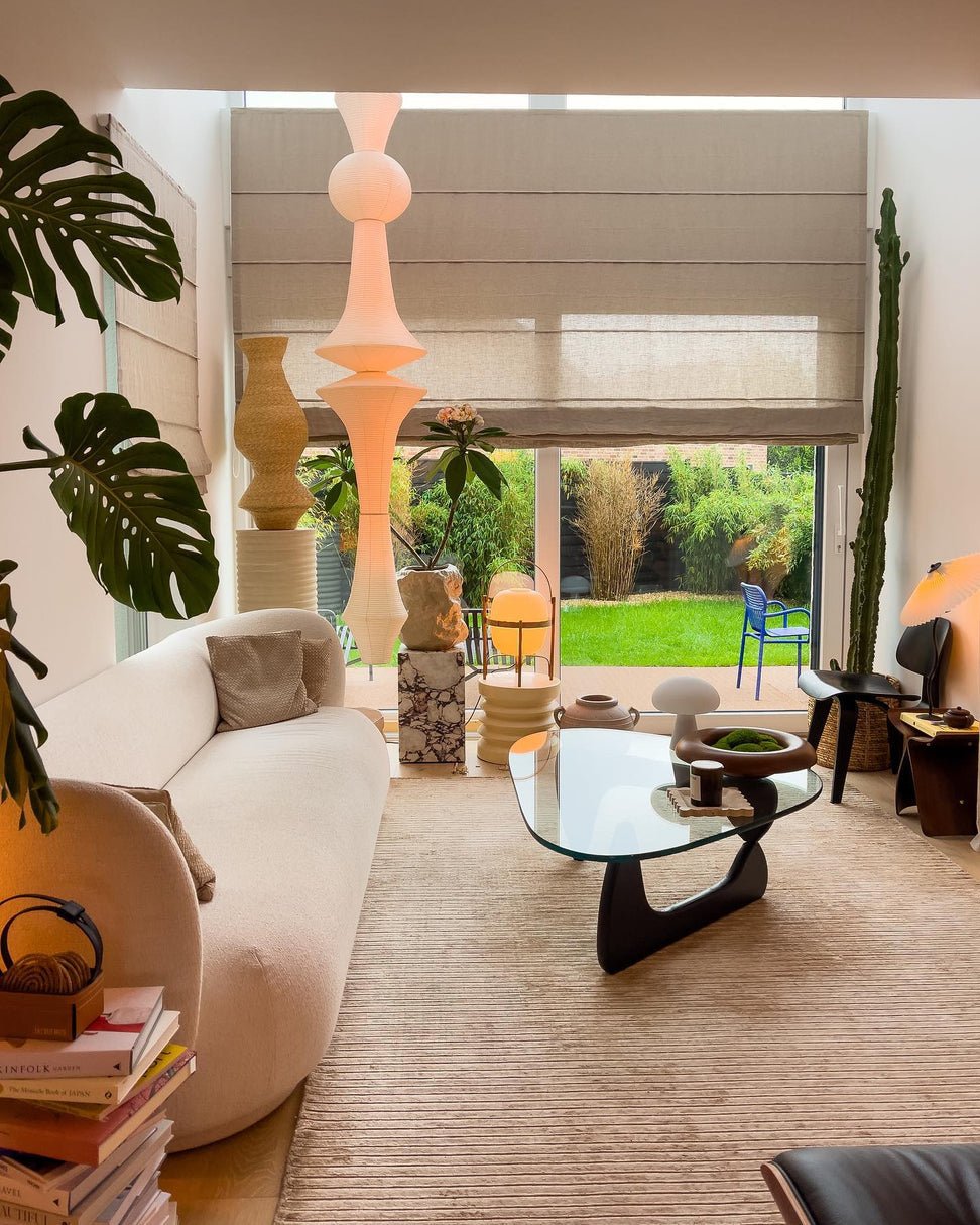 Washi Paper Pendant Swag Light - Japanese Hanging Lamp for Bedroom