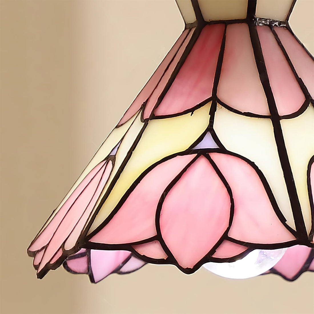 Sevra Floral Stained Glass Pendant Light Tiffany Inspired Hanging Ceiling Lamp for Living Room