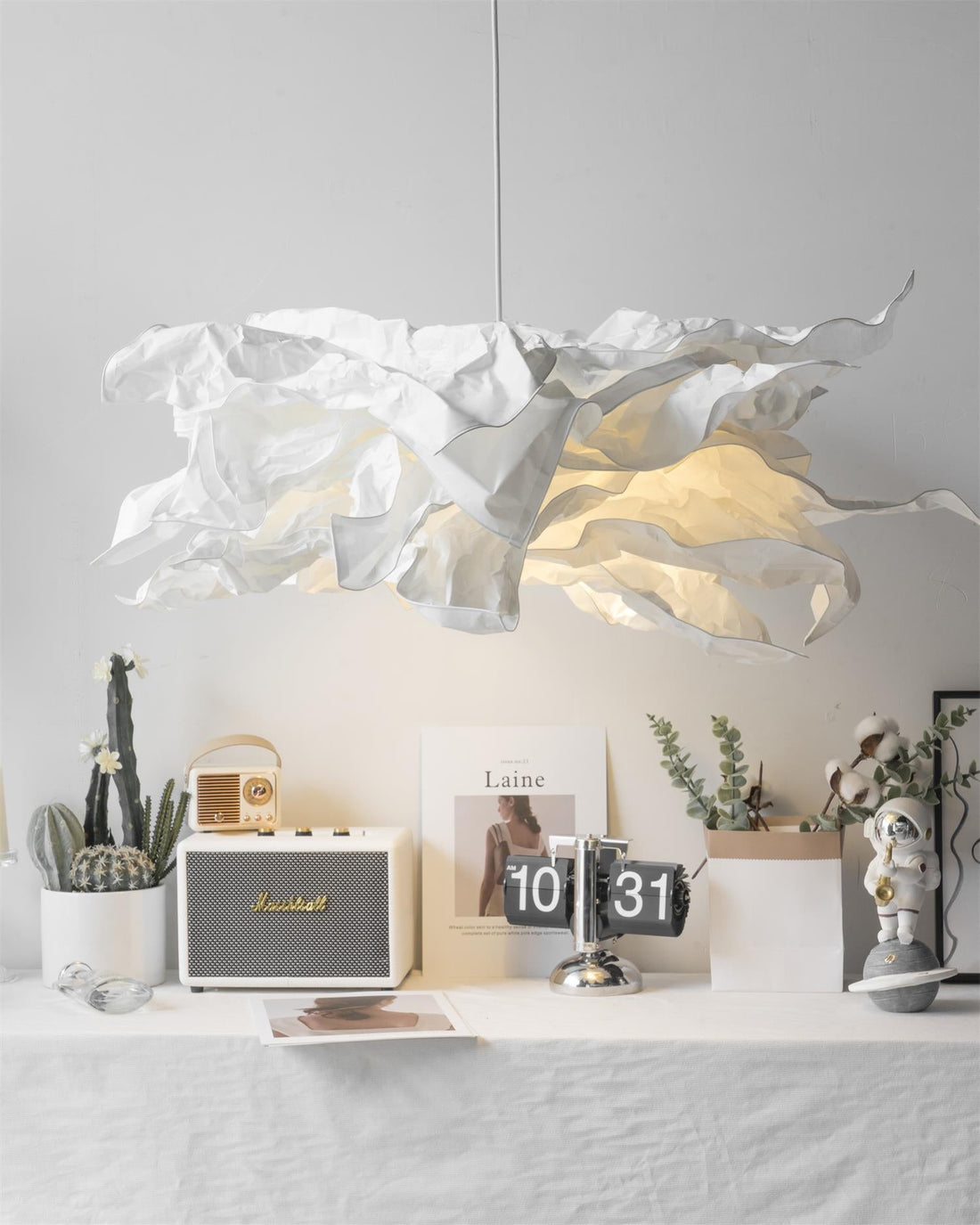 Individuell gefaltete Papier-Stecker-Pendelleuchte