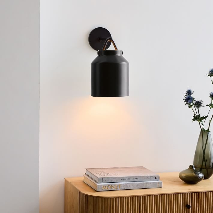 Hanton Brass Damp Rated Sconce - Modern Glass Wall Light for Bathroom