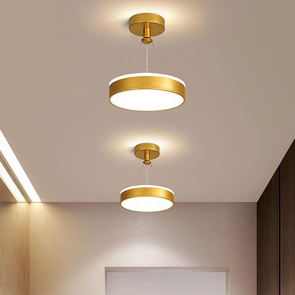 Metal LED Round Pendant Light - Modern LED Ceiling Fixture for Hallway