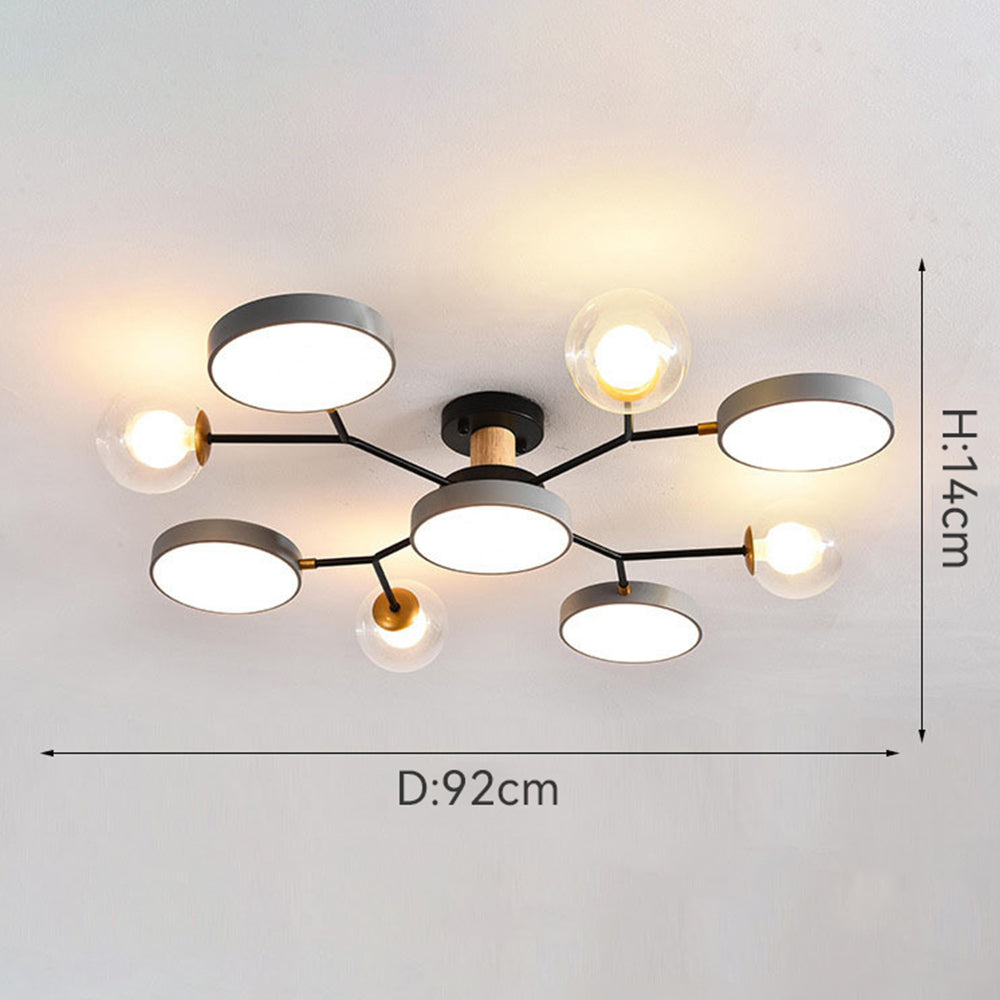 Branch LED Acrylic Ceiling Lamp - Creative Disc Design for Living Room