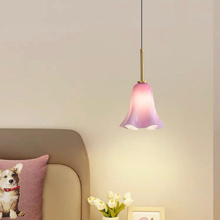 Bauhaus Pendant Light - Retro Glass Flower Design for Bedroom