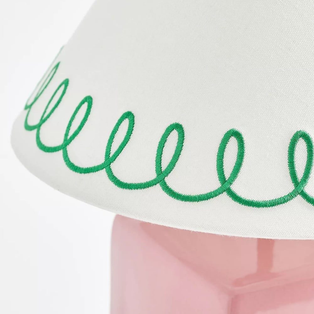 Aeva Ceramic Table Lamp - Modern Grace Design with Playful Polish