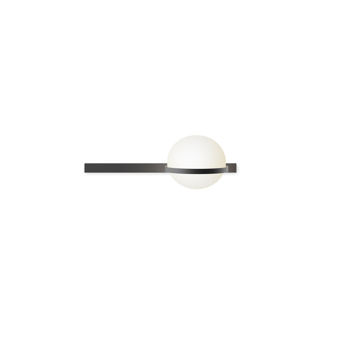 Modern Metal Wall Light - Black Frame Glowing Sphere Lamp for Garden
