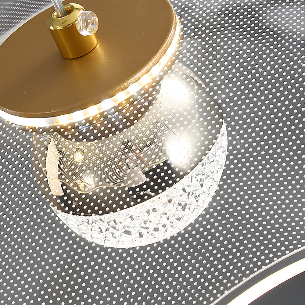 Contemporary Gold Ceiling Lamp - Luxurious Light for Living Room