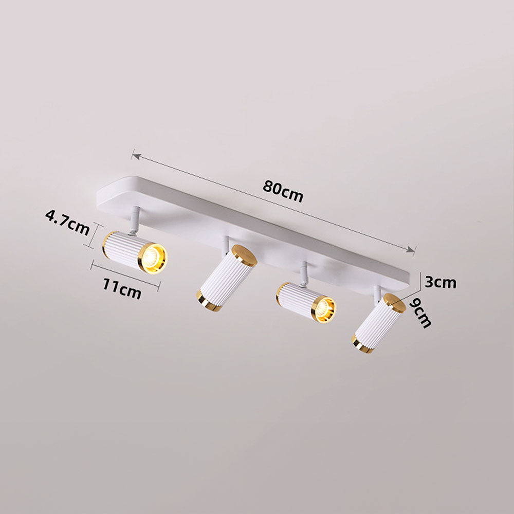 Weiße LED-Schienen-Deckenleuchte – einfache, moderne, verstellbare Metallleuchte