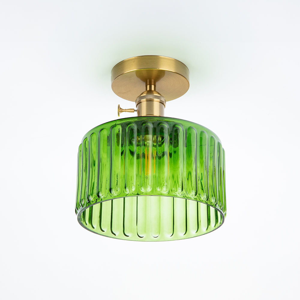 Green Glass Ceiling Light – Vintage Fixture for Stylish Home Interiors