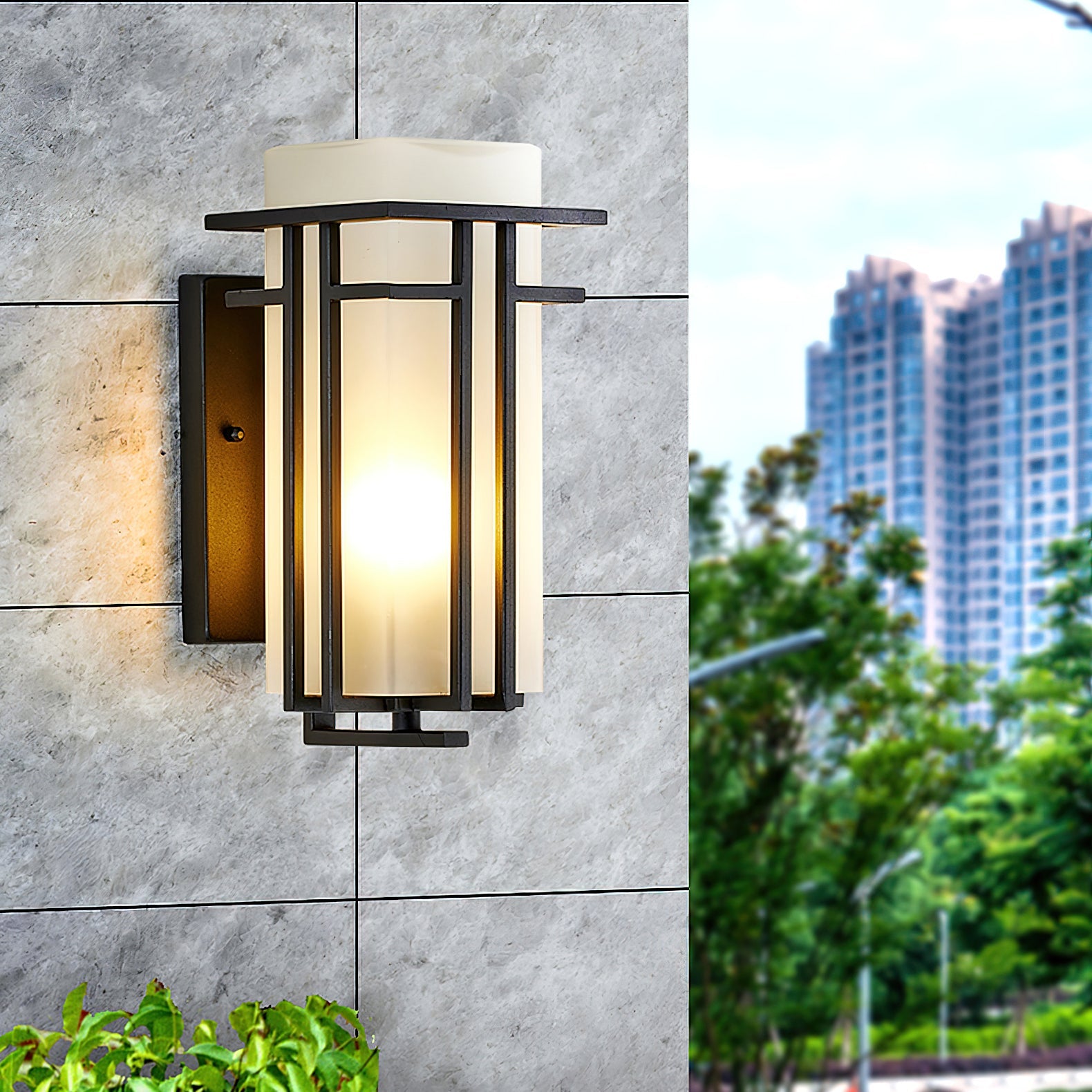 Outdoor Wall Lamp - Retro Iron Sconce for Front & Back Door Lighting