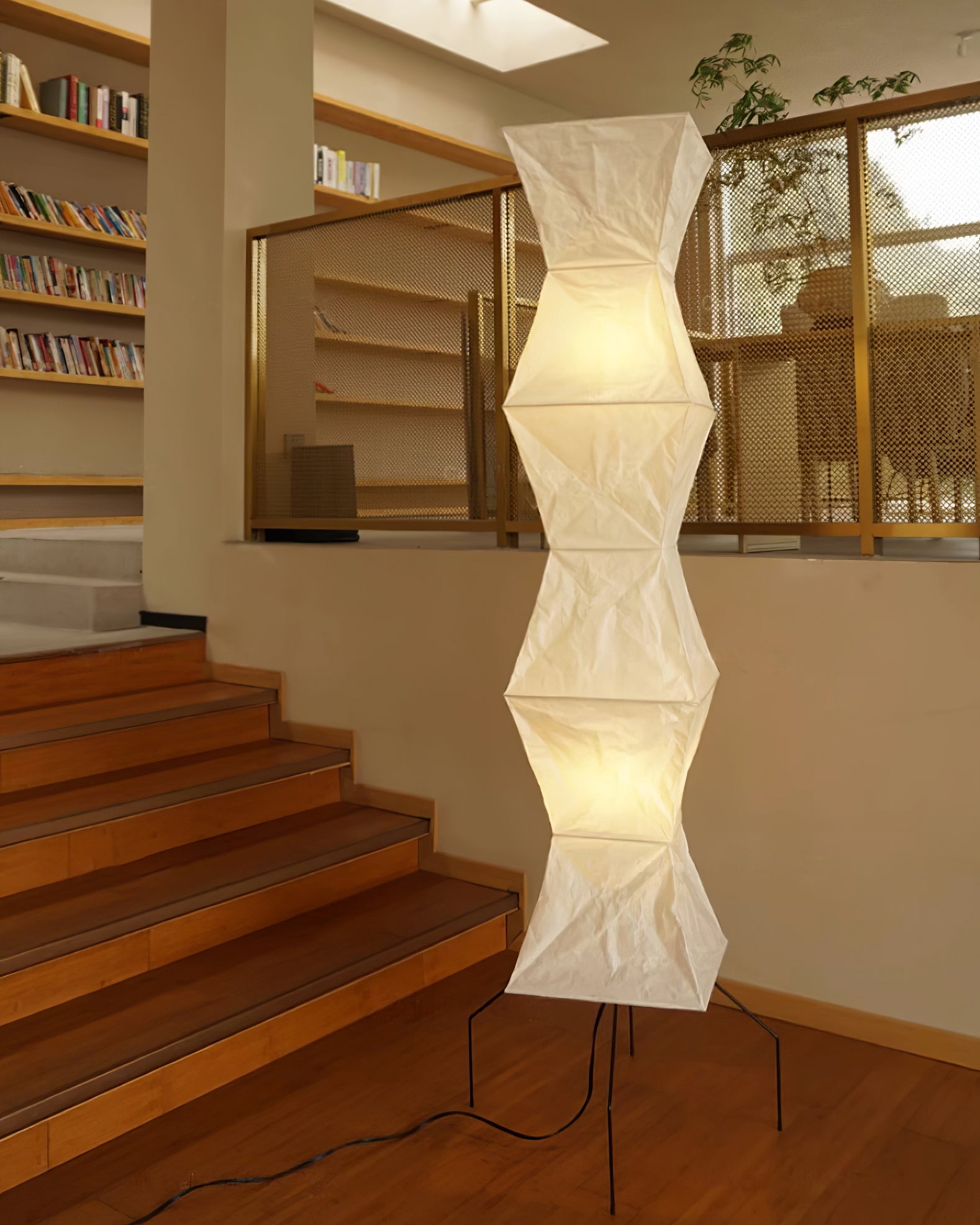 Rice Paper Floor Lamp - Bamboo Frame Soft Light for Living Room