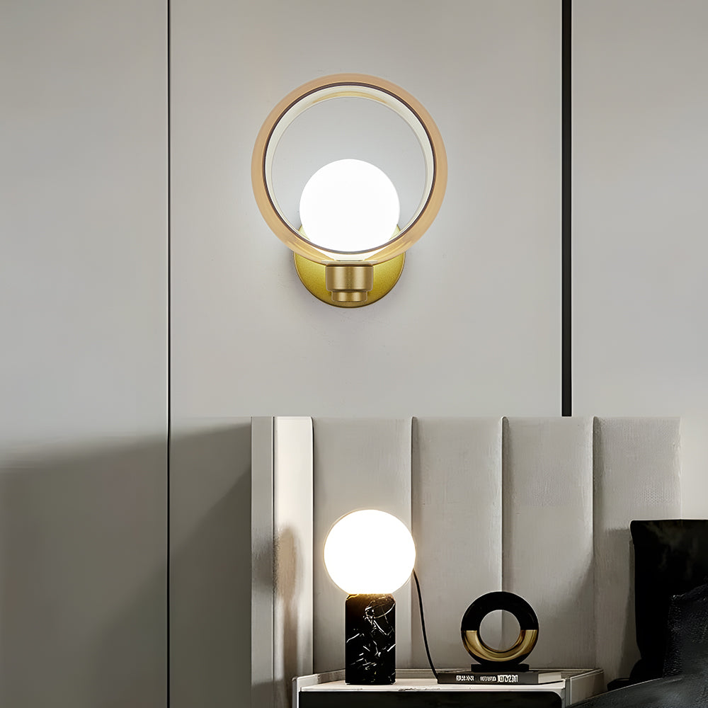 Round Glass Wall Sconce - Modern Living Room Lighting Contemporary