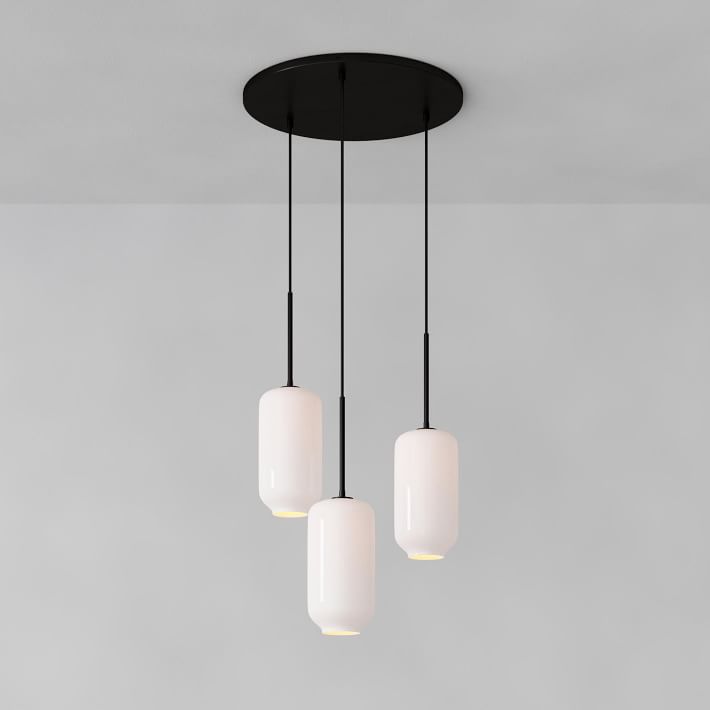 Lumivelle Pebble Glass Chandelier - 3-Light Modern Pendant Style