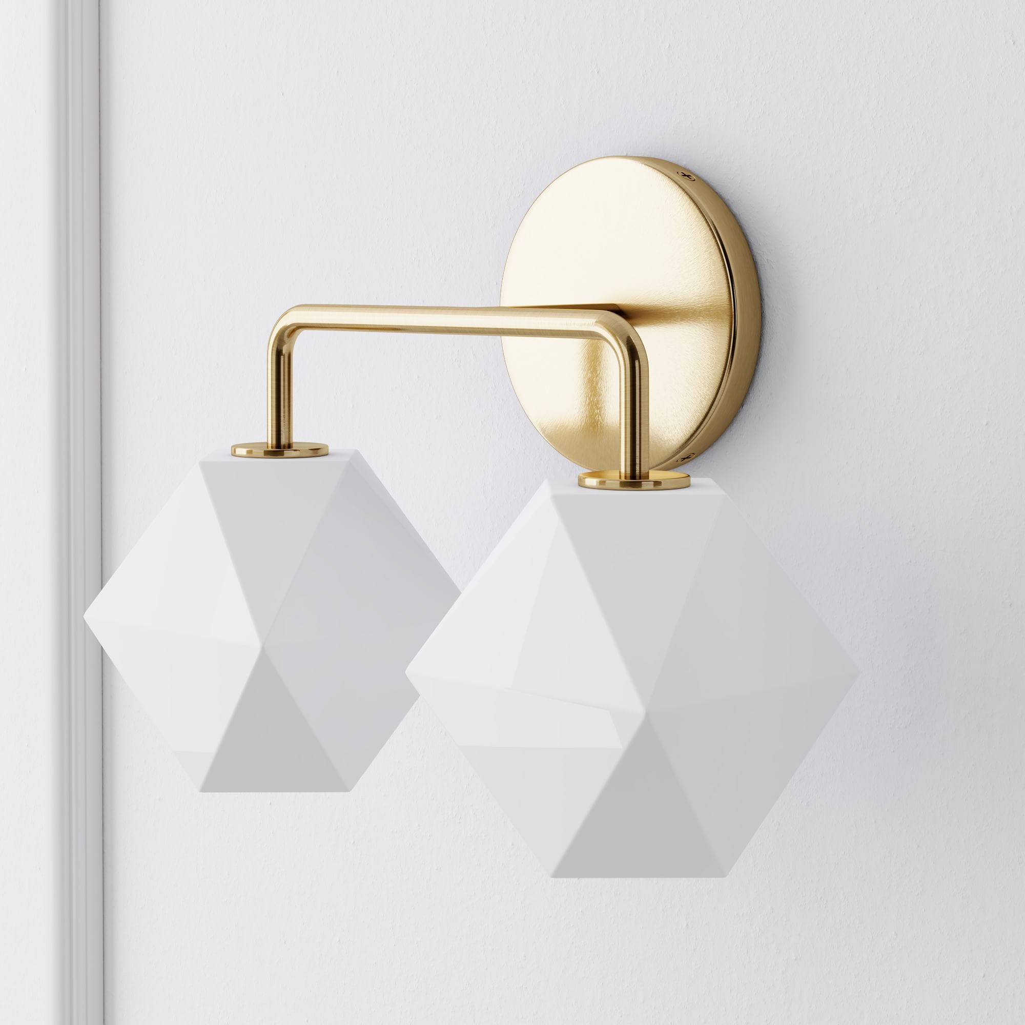 Talvior Geometric Modern Bathroom Sconce - Faceted Shade Light in Luxe Finishes