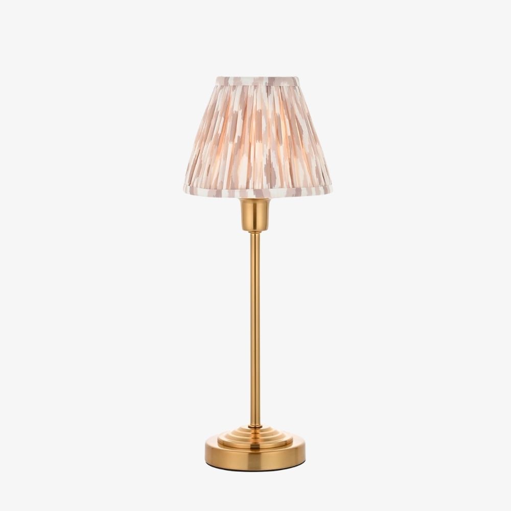Bronzuno Patterned Fabric Table Lamp - Brass or Bronze Finish Modern-Bohemian Bedside & Living Space Light