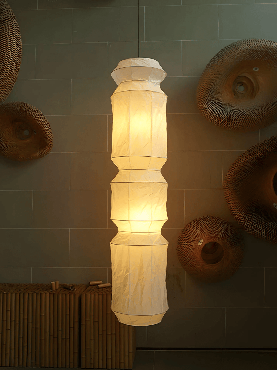 Washi-Papier-Pendelleuchte – Minimalistisches japanisches Licht für gemütliche Räume