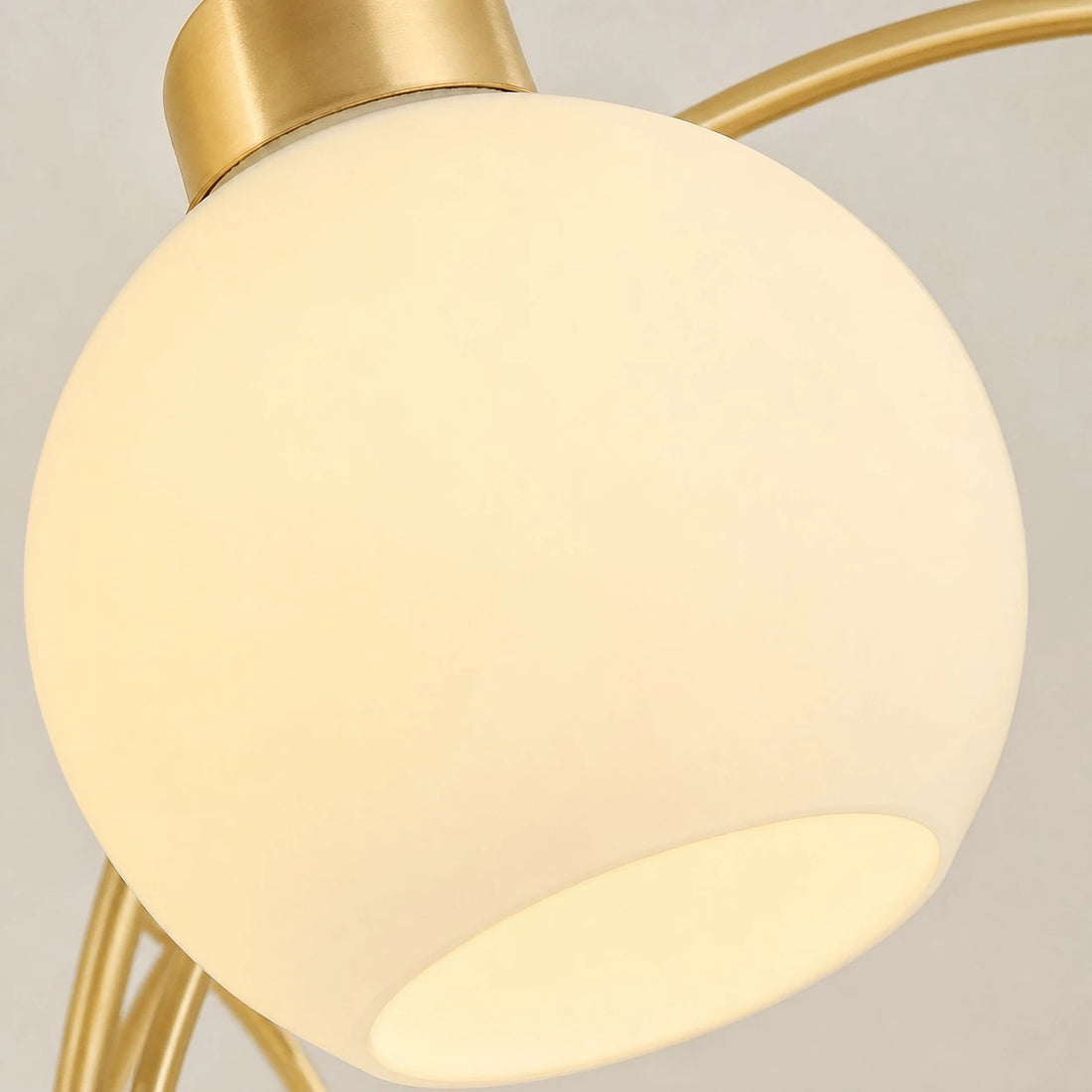 Clear glass globe shade detail
