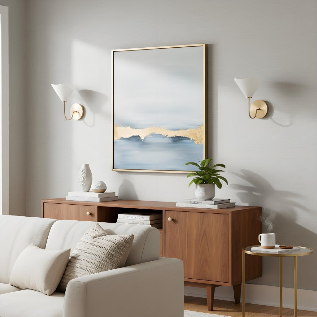 Kysara Brass Linen Wall Lamp - Sculptural Curves Design Suitable for Living Rooms, Bedrooms and Bathrooms