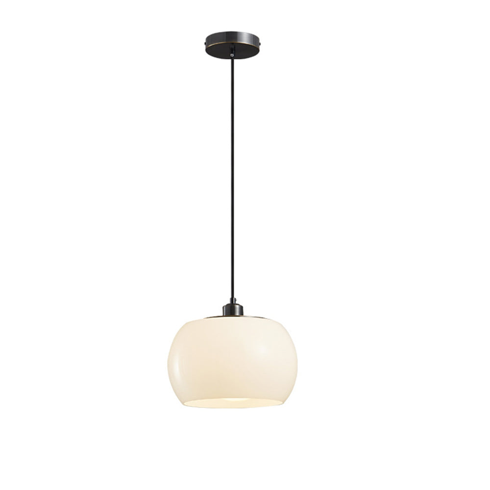 Bauhaus Glass Pendant Lights - Modern White Orb Lamp for Bedroom