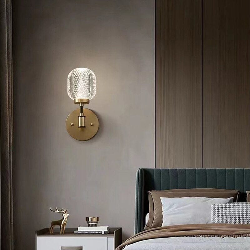Antique Crystal Wall Lamp - Acrylic Fixture for Bedroom