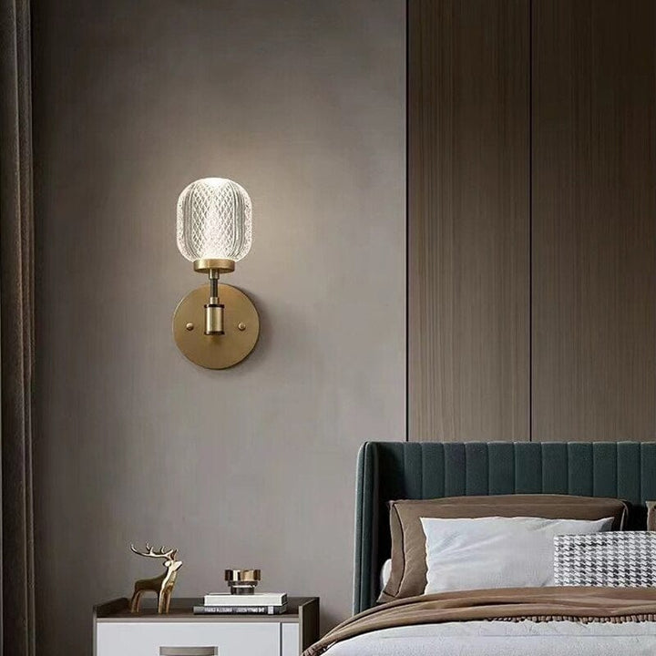 Antique Crystal Wall Lamp - Acrylic Fixture for Bedroom
