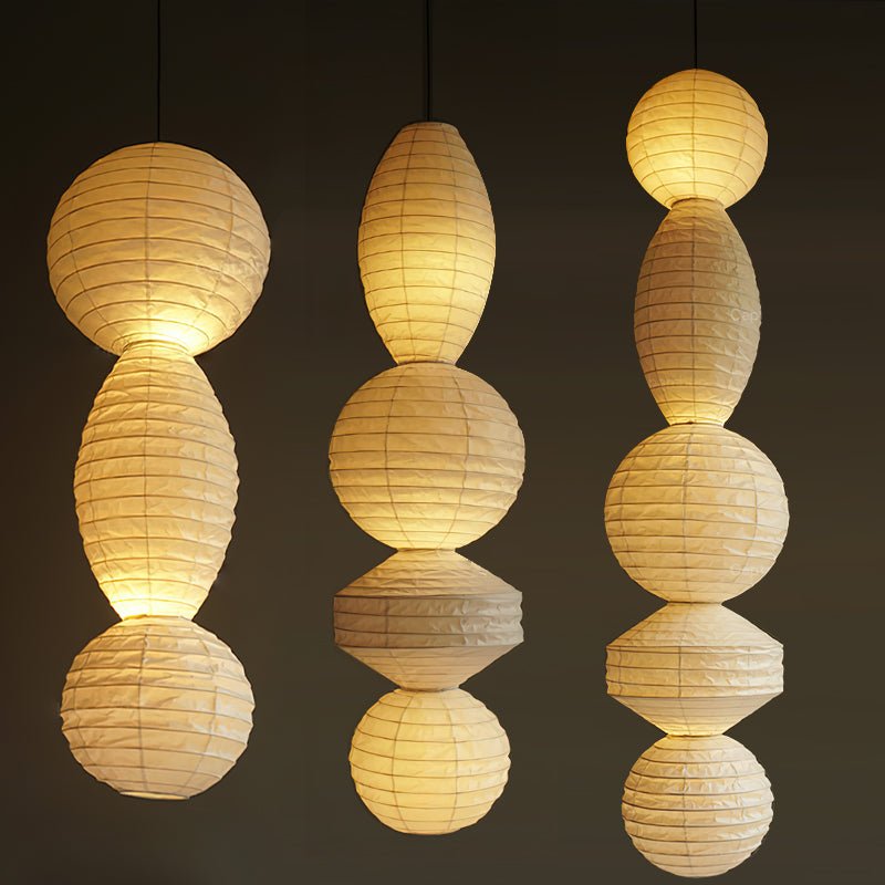 Lantern Series Pendant Lamp - Xuan Paper Layered Lamp for Living Room