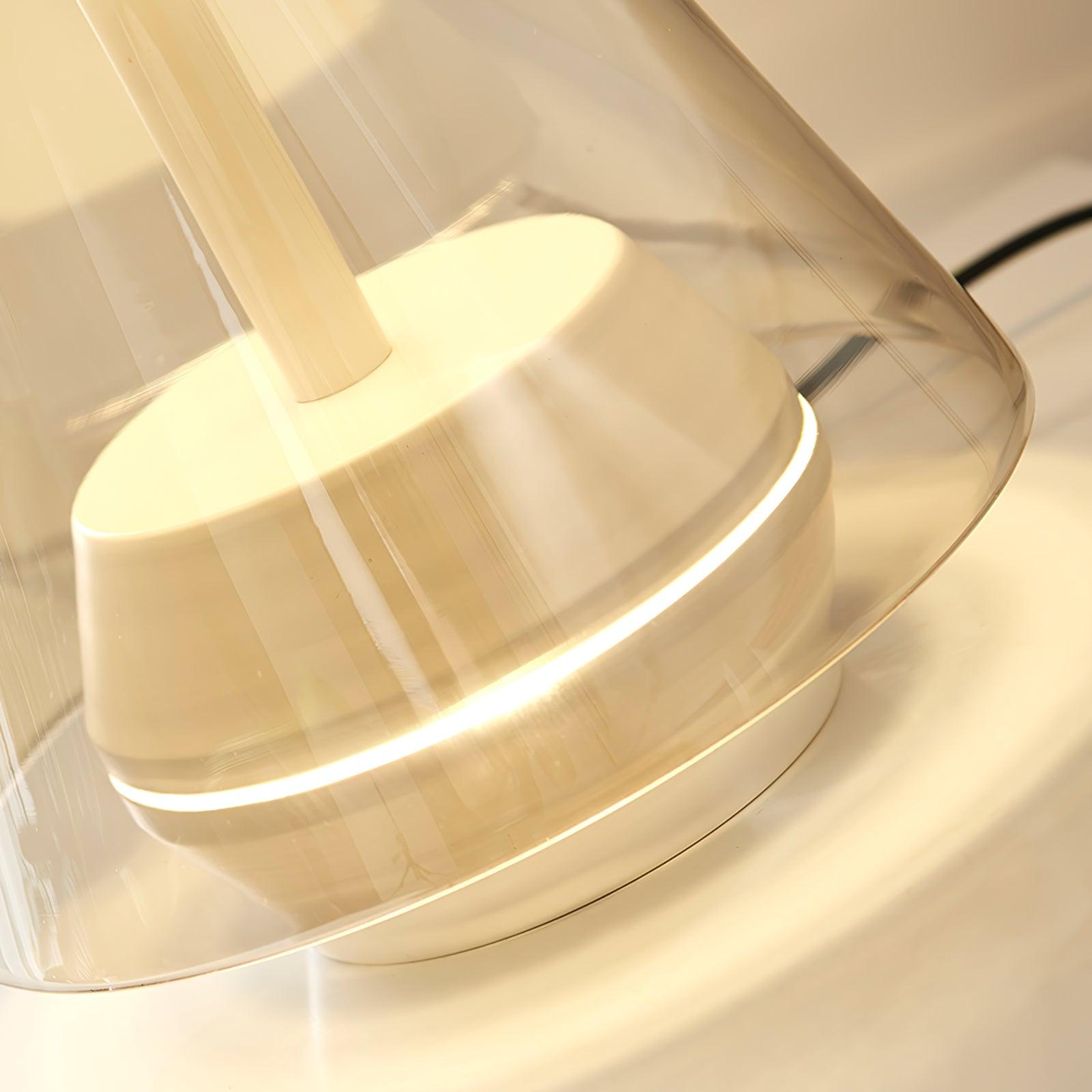 Table Lamp - Rechargeable Glass LED Light for Indoor Use