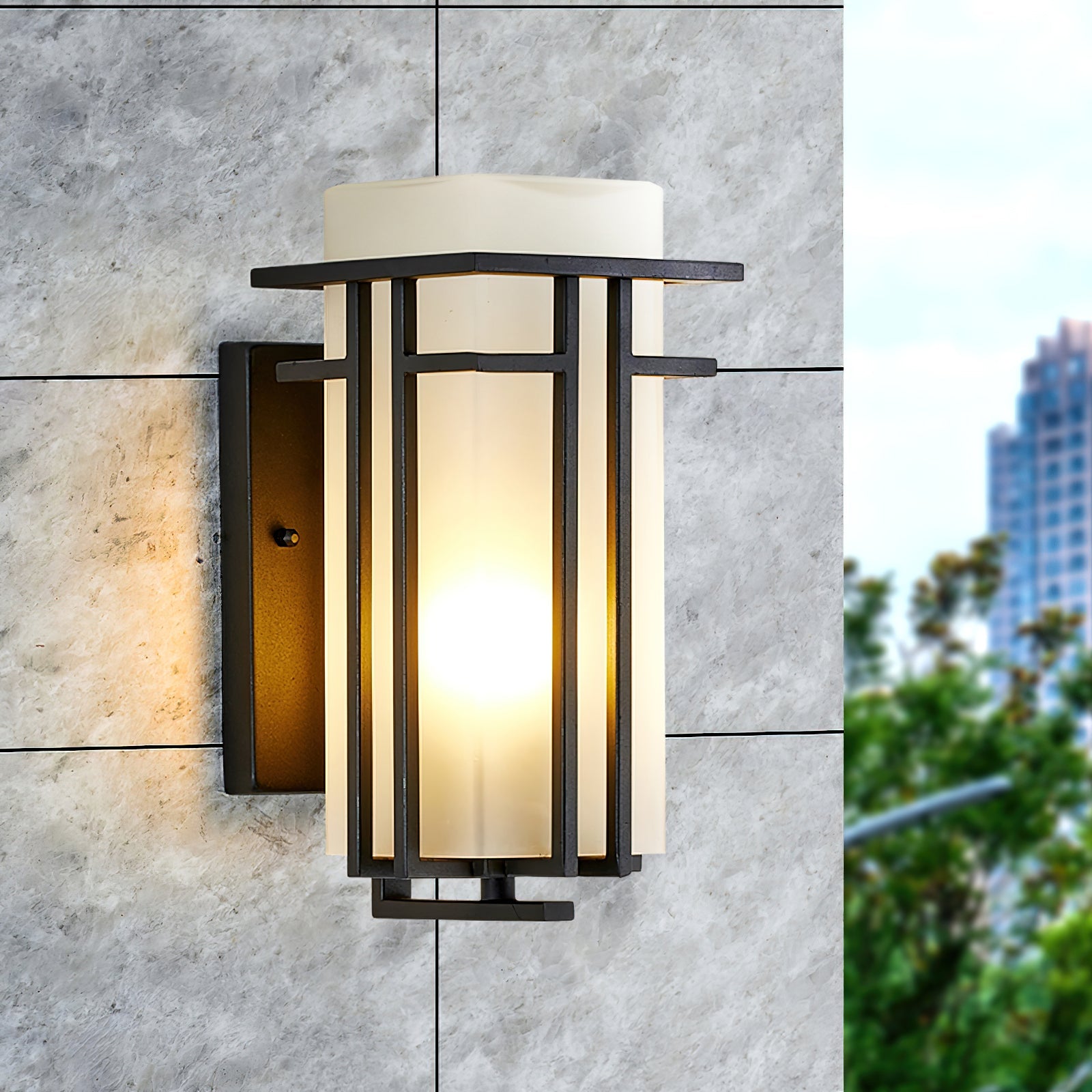 Outdoor Wall Lamp - Retro Iron Sconce for Front & Back Door Lighting