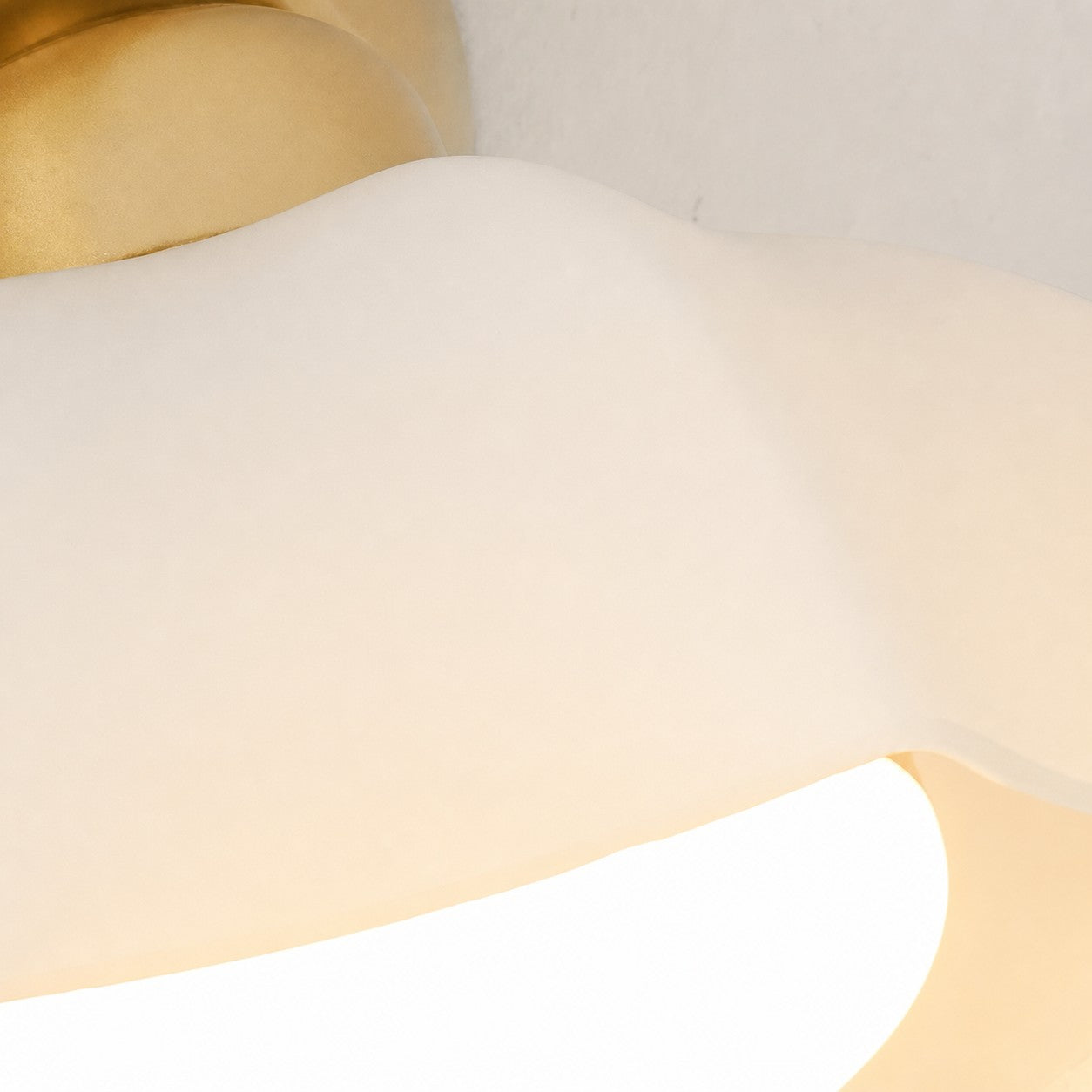 Gold and White Glass Flush Mount Ceiling Light