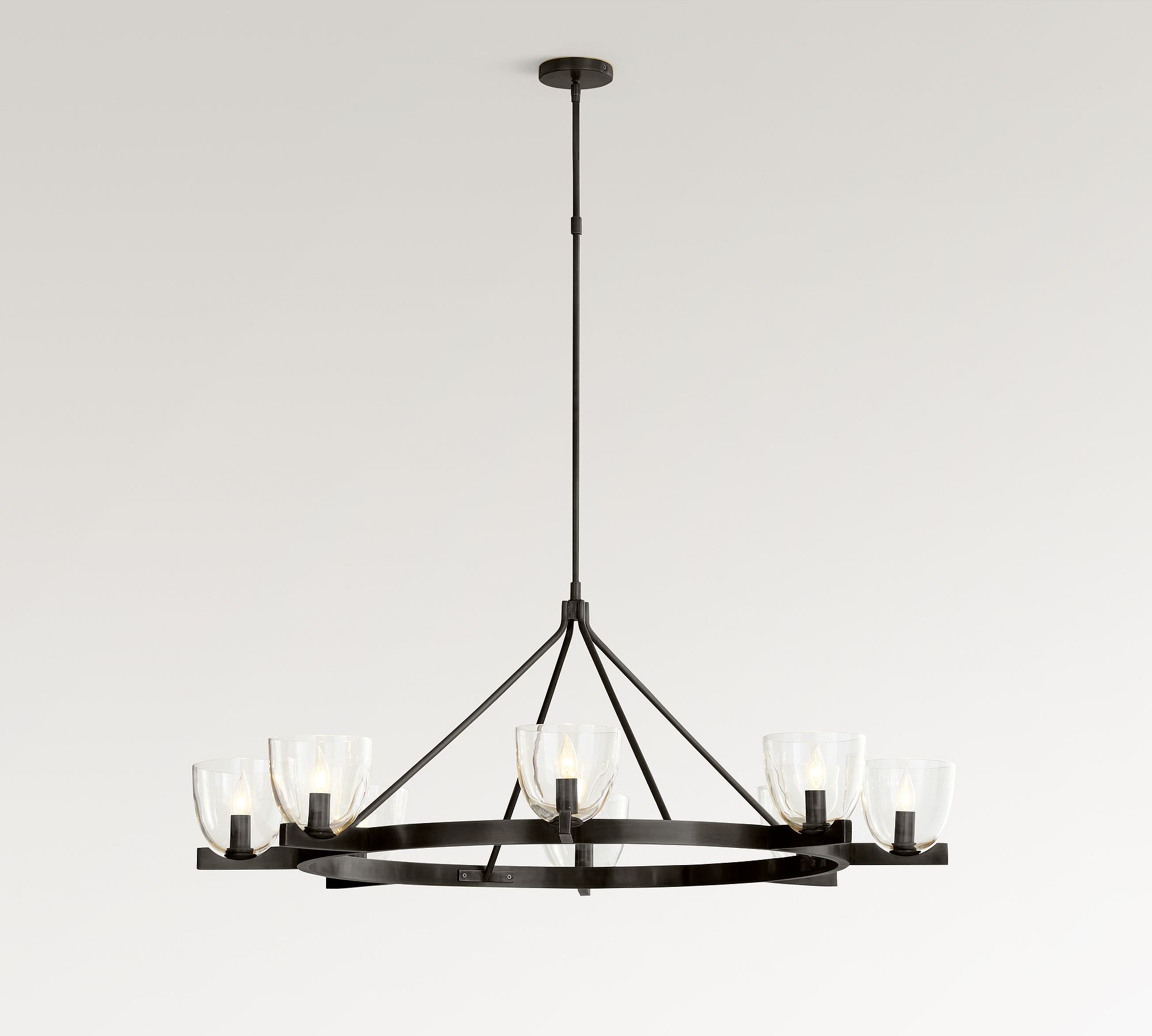 Auria Hand-blown Glass Metal Chandelier - Contemporary Brass Design