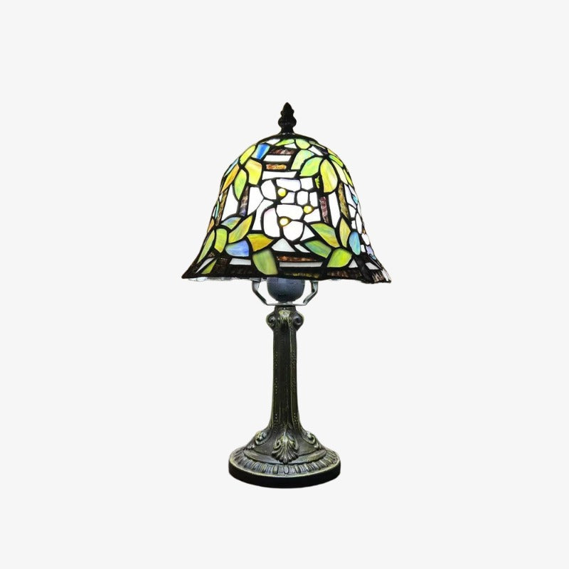 Virelle Traditional Tiffany Table Lamp – Colorful Stained Glass Dome Desk Light for Bedroom