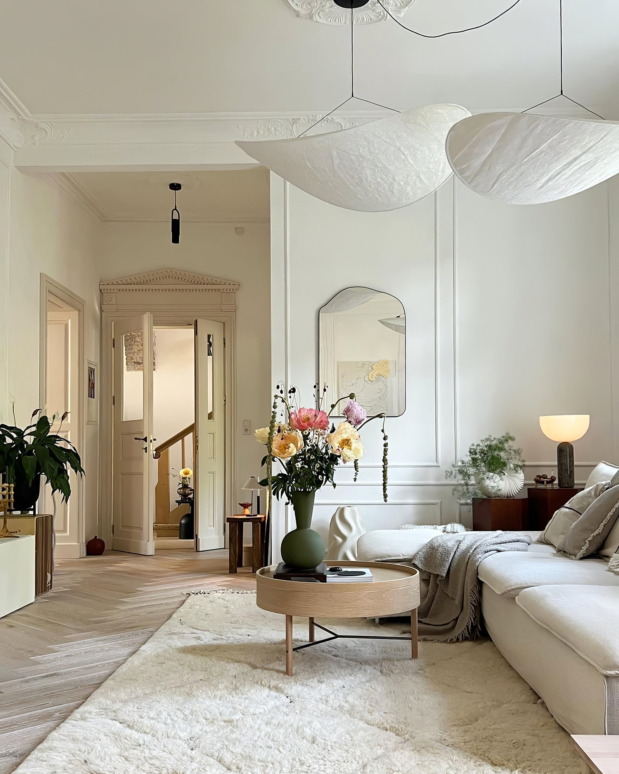 Cloudlike Mulberry Silk Plug-In Pendant Light