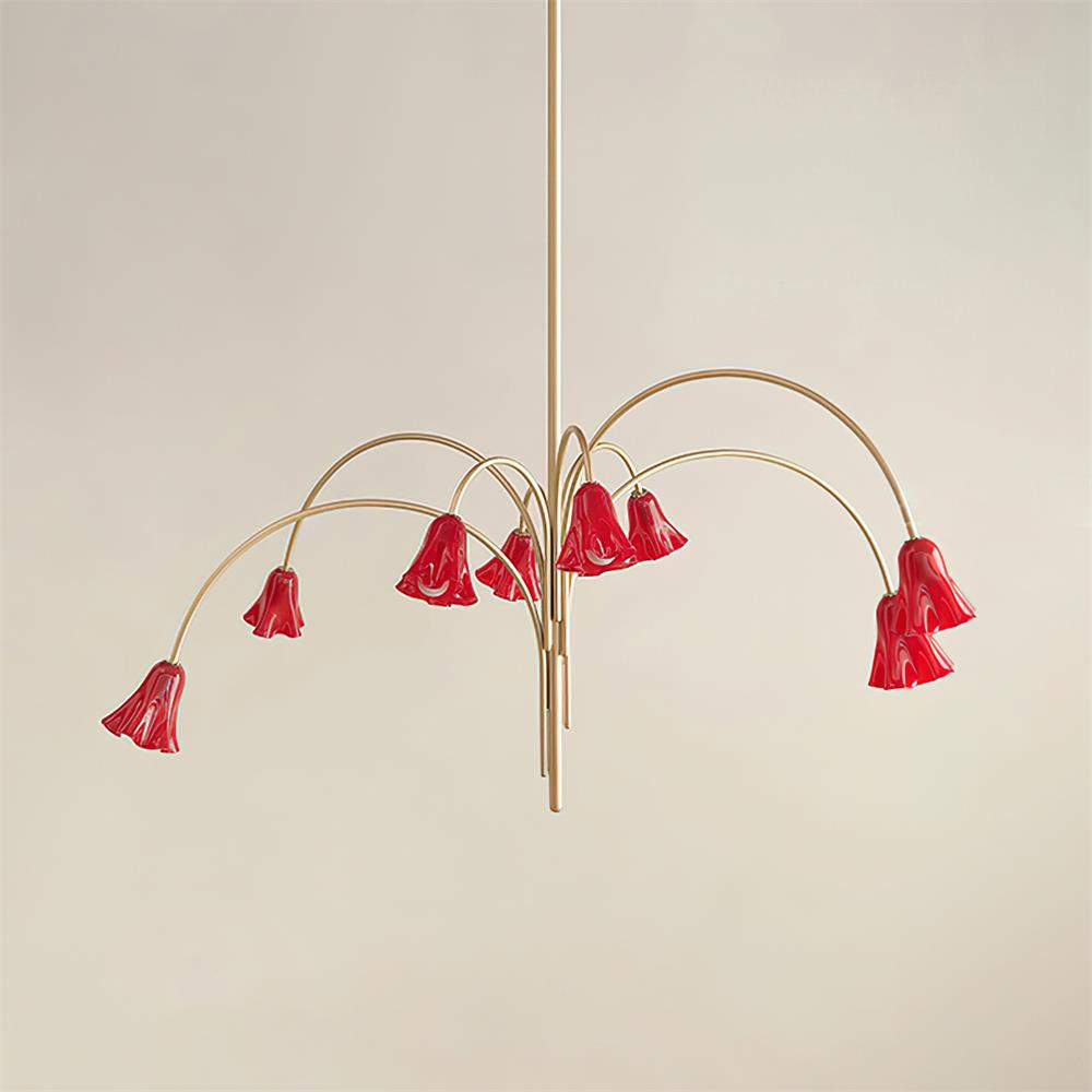 Bellina Moderner romantischer Kronleuchter – Botanisches Liliendesign mit Glasblumen