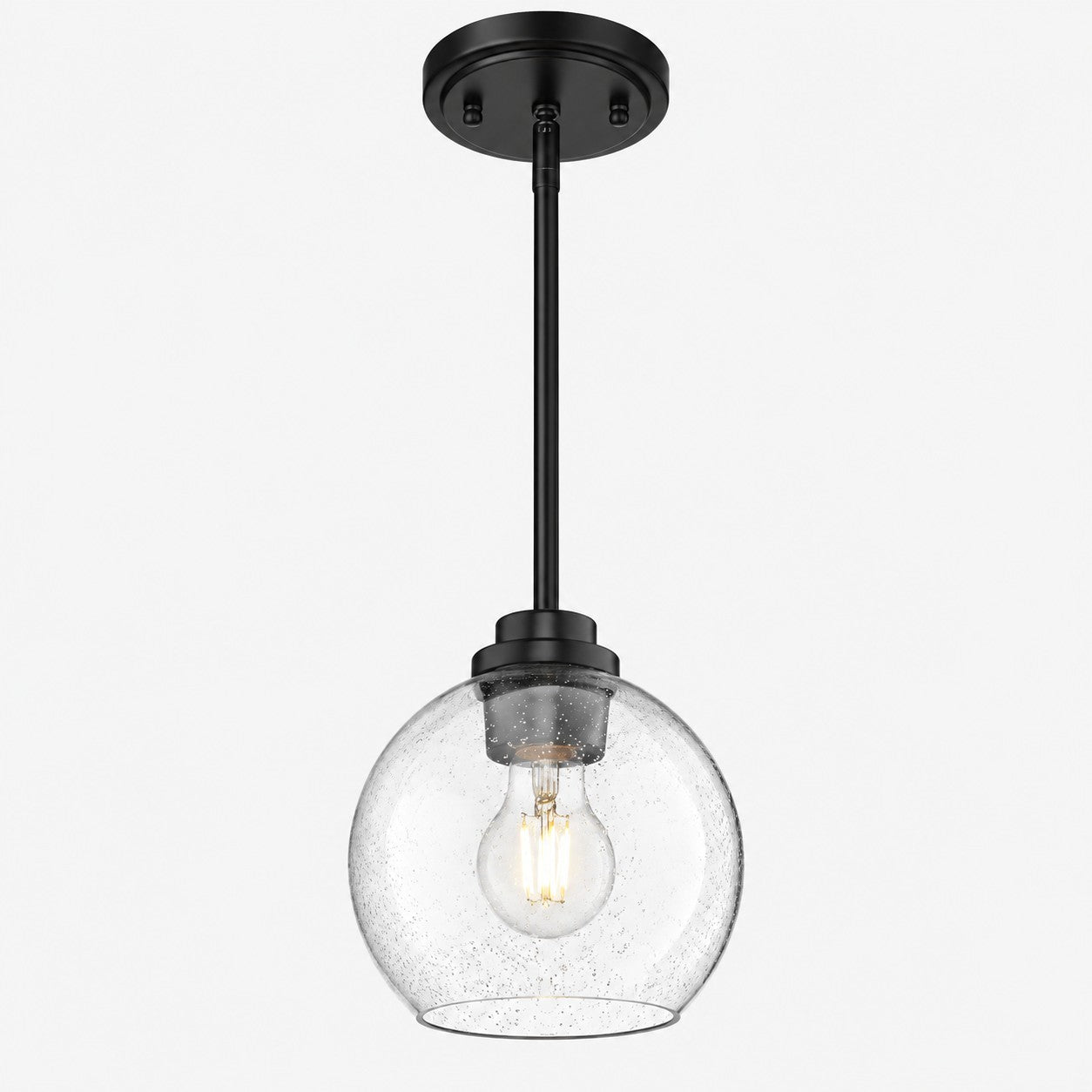 Modern Clear Glass Pendant Light for Kitchen Island and Foyer
