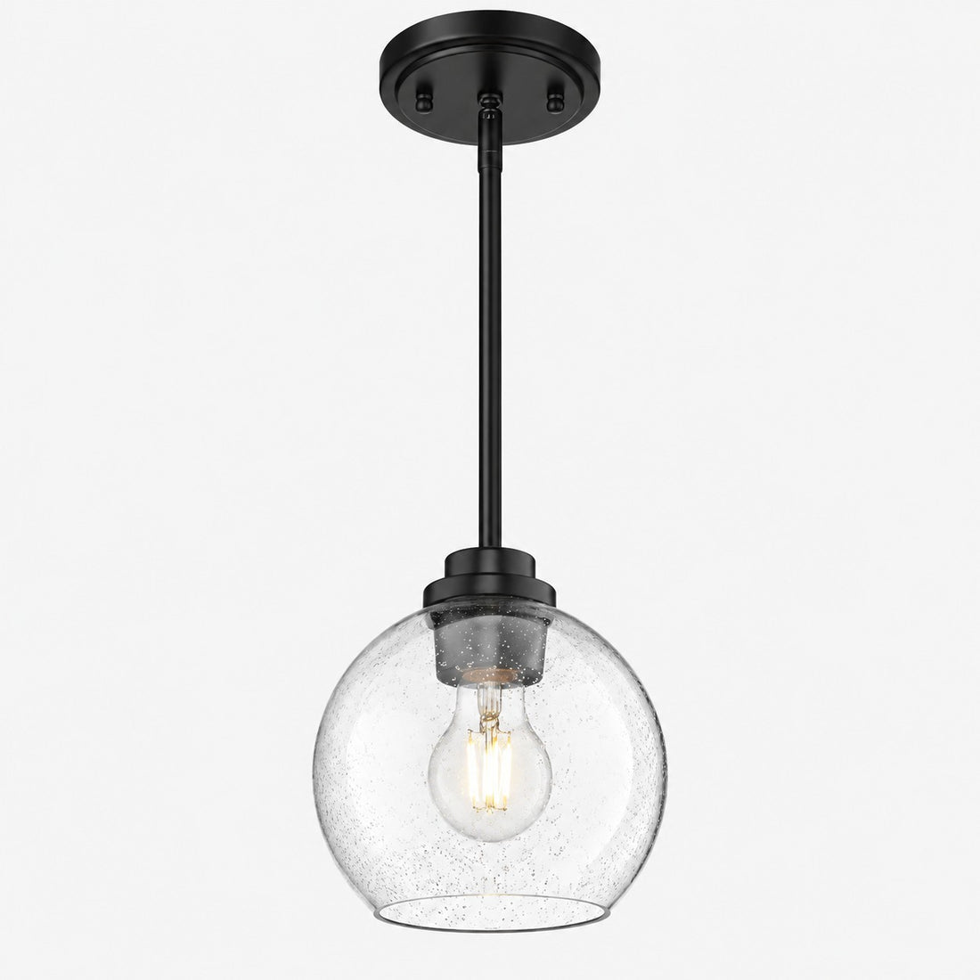 Modern Clear Glass Pendant Light for Kitchen Island and Foyer