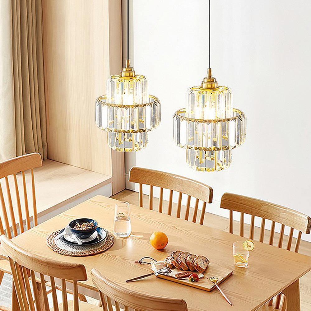 Luxury Pendant Light – Glass Gold Fixture for Elegant Home Interiors