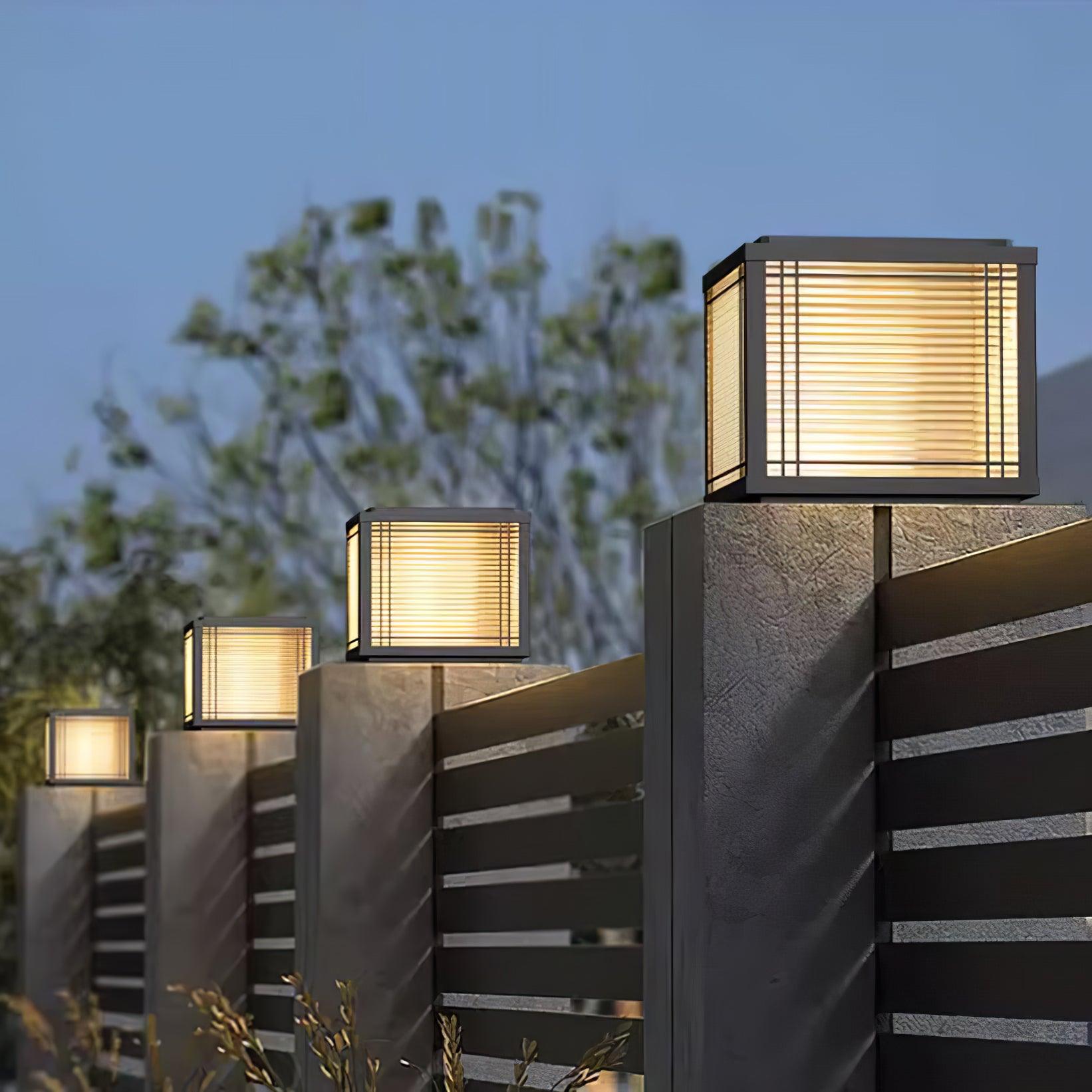 Outdoor Post Light - Solar Stainless Steel Lamp for Deck & Garden Use