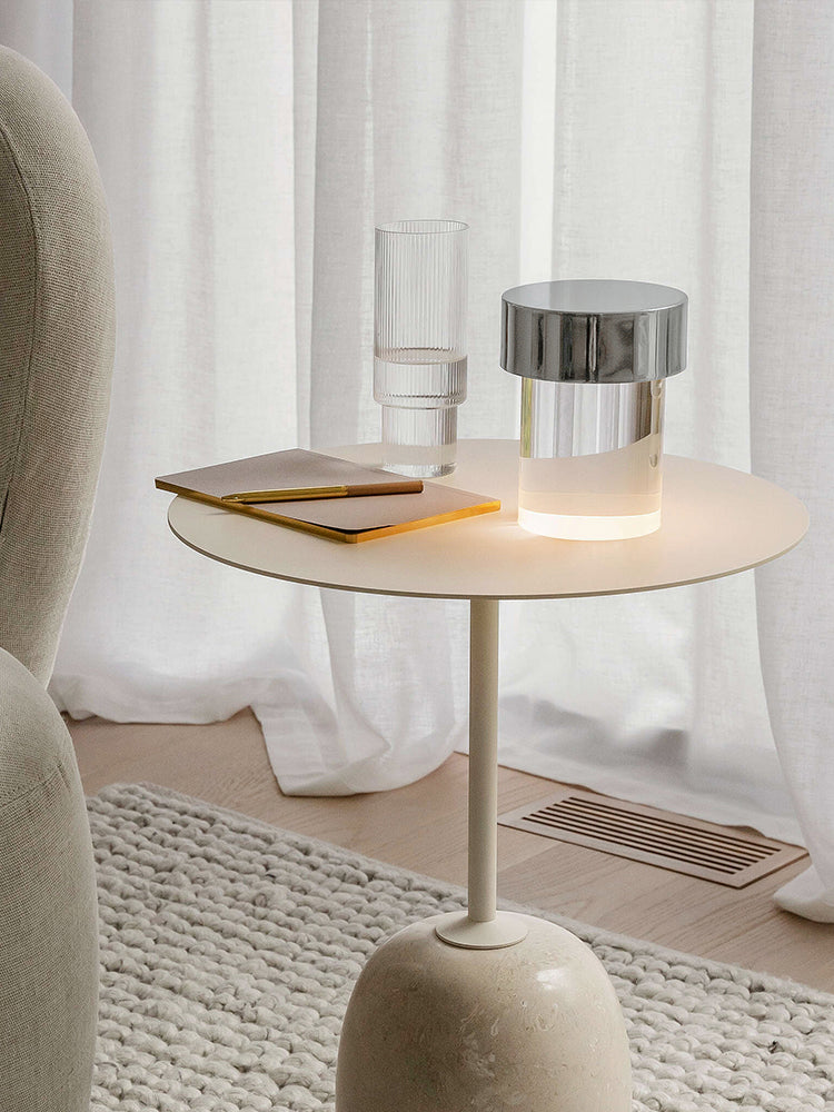 Tragbare Tischlampe – wiederaufladbare Glaslampe für Wohnzimmer und Schreibtisch