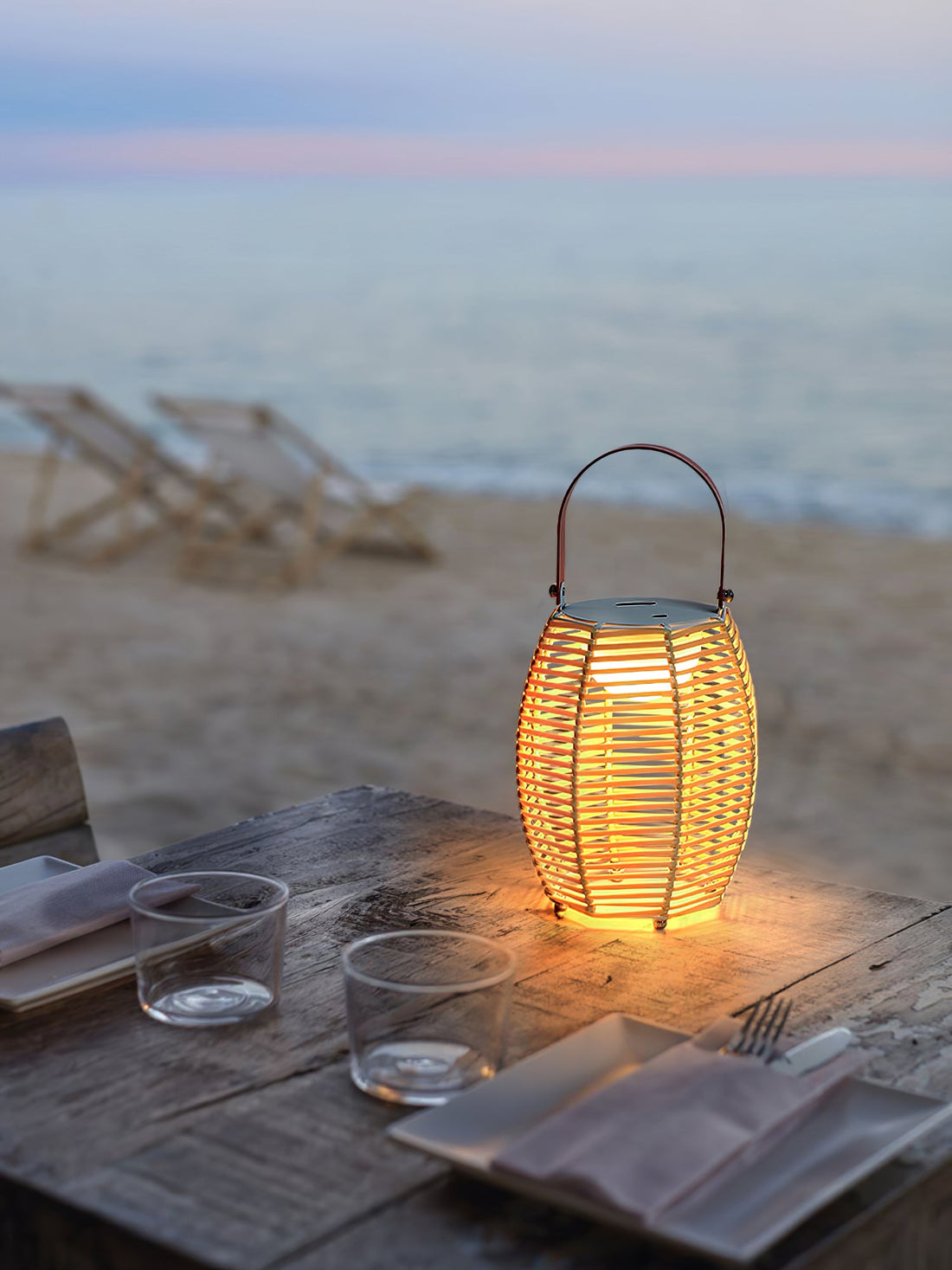 Lantern Built-in Battery Table Lamp - Portable Lamp for Bedroom