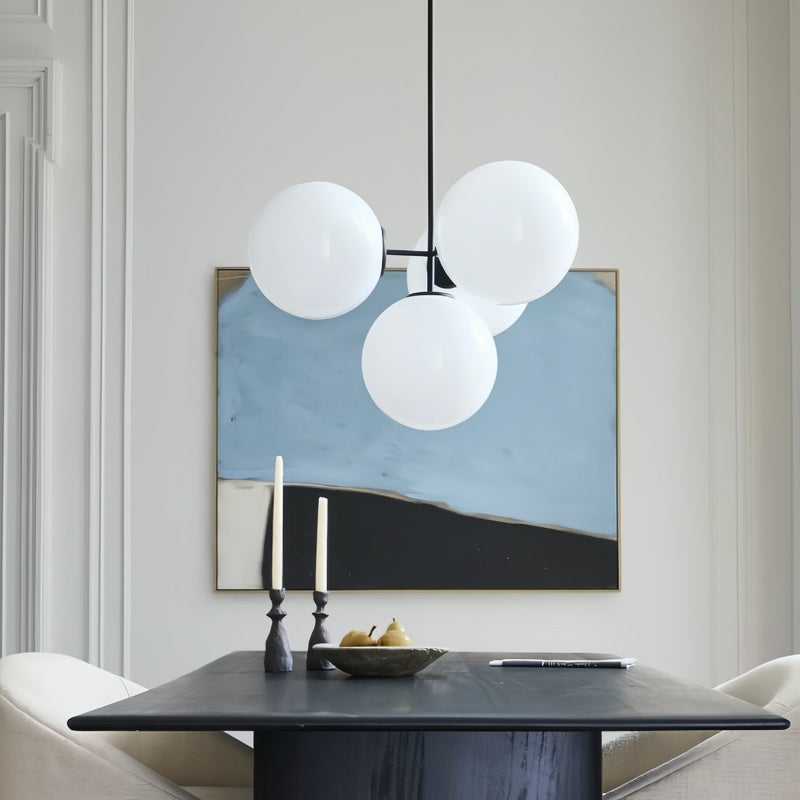 Ulvara Chandelie Linear Cluster Glass Globe Design - Contemporary Elegance