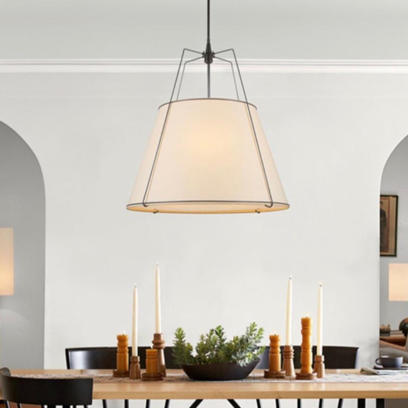 Minimalist Cone Fabric Iron Frame Pendant Lamp