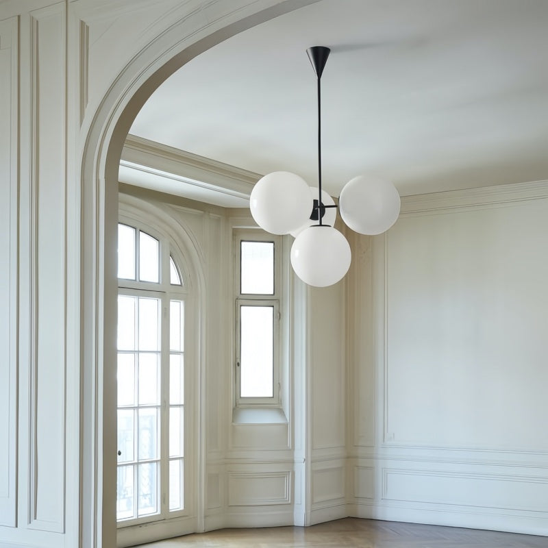 Ulvara Chandelie Linear Cluster Glass Globe Design - Contemporary Elegance